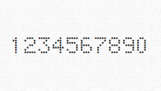 数字点阵字体-5x7点阵-可用于打印喷码-编号AA1297