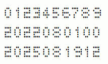 生产日期点阵字体9，单排圆点点阵字体，4*5