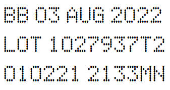 数字点阵字体-5x7点阵-可打印喷码-编号AAN1