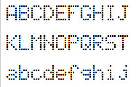 英文点阵字体9，方形点阵字体，5*7，可修改定制