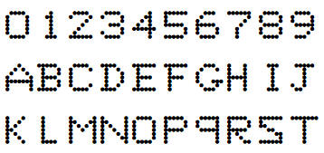 英文点阵字体3-单排点阵圆点字体6*7，可修改定制